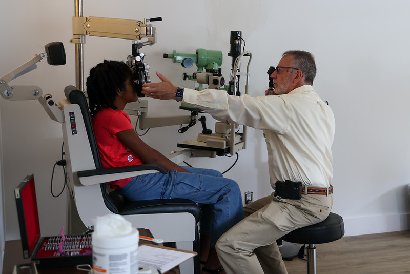 Dr. Mark does a vision exam Dr. Mark does a vision exam